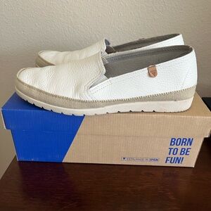 White Women’s Verbena’s Leather Slip-On Loafers 100% Spain